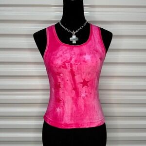 2000s Xhileration Hot Pink Star Girl Tank Size XS/S